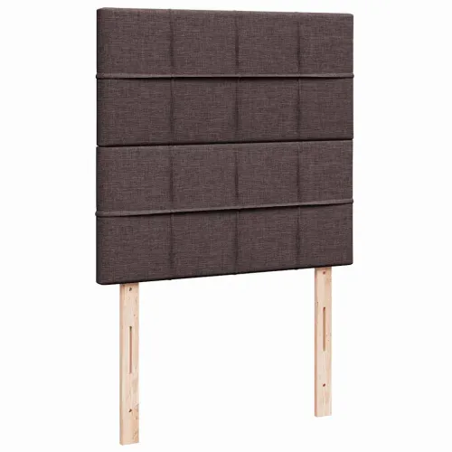Boxspring - Krevet s oprugama i madracem tamnosmeđi 90 x 200 cm od tkanine - Tamno smeđa 90 x 200 cm Blok s kvadratima Tamno sme Cijena