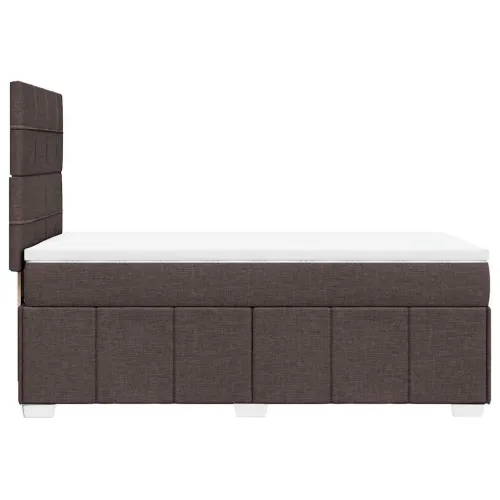 Boxspring - Krevet s oprugama i madracem tamnosmeđi 90 x 200 cm od tkanine - Tamno smeđa 90 x 200 cm Blok s kvadratima Tamno sme Cijena