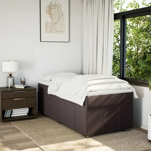 Boxspring - Krevet s oprugama i madracem tamnosmeđi 90 x 200 cm od tkanine - Tamno smeđa 90 x 200 cm Cijena