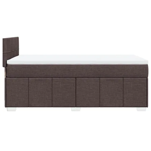 Boxspring - Krevet s oprugama i madracem tamnosmeđi 90 x 200 cm od tkanine - Tamno smeđa 90 x 200 cm Blok s kvadratima Tamno sme Cijena