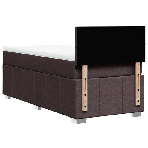 Boxspring - Krevet s oprugama i madracem tamnosmeđi 90 x 200 cm od tkanine - Tamno smeđa 90 x 200 cm Blok s kvadratima Tamno sme Cijena