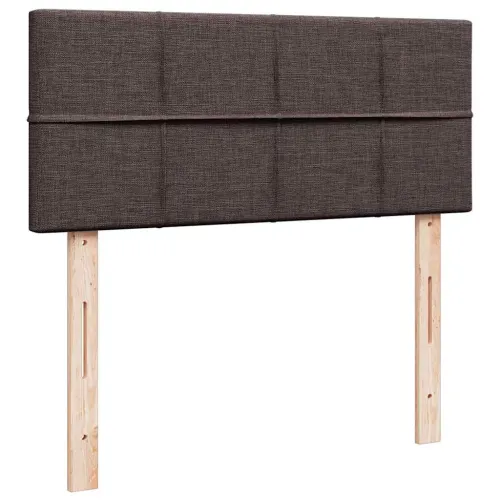 Boxspring - Krevet s oprugama i madracem tamnosmeđi 90 x 200 cm od tkanine - Tamno smeđa 90 x 200 cm Blok s kvadratima Tamno sme Cijena