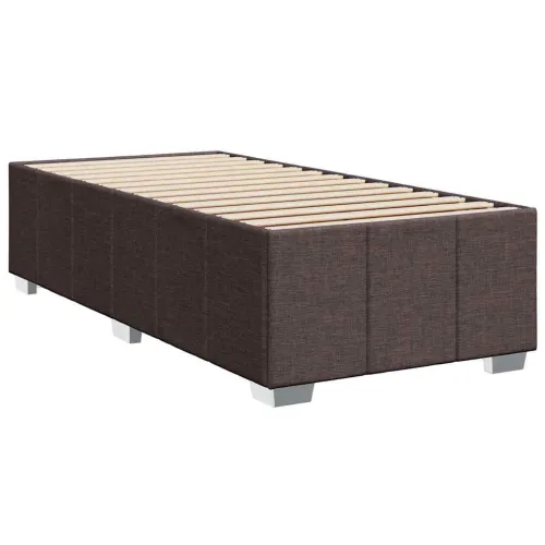 Boxspring - Krevet s oprugama i madracem tamnosmeđi 90 x 200 cm od tkanine - Tamno smeđa 90 x 200 cm Blok s kvadratima Tamno sme Cijena