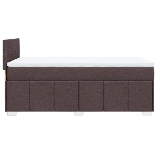 Boxspring - Krevet s oprugama i madracem tamnosmeđi 90 x 200 cm od tkanine - Tamno smeđa 90 x 200 cm Blok s kvadratima Tamno sme Cijena
