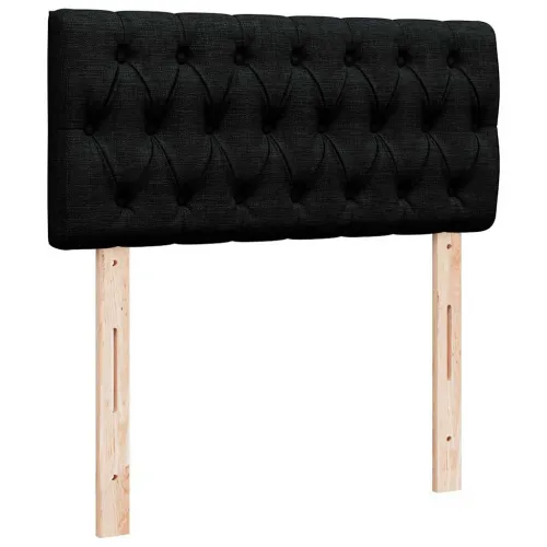 otoman okvir kreveta s madracima crni 180x200cm od tkanine - Crna 180 x 200 cm Dizajn s gumbima Cijena