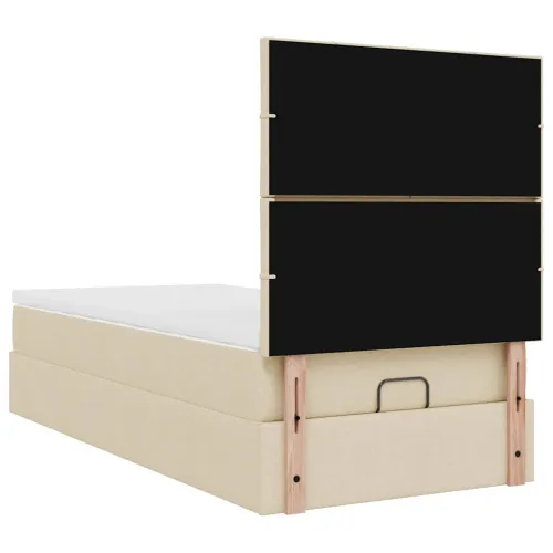 otoman okvir kreveta s madraca krem 80x200cm od tkanine - Krema 80 x 200 cm Blok s kvadratima Krema Cijena