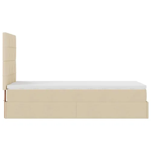 otoman okvir kreveta s madraca krem 80x200cm od tkanine - Krema 80 x 200 cm Blok s kvadratima Krema Cijena