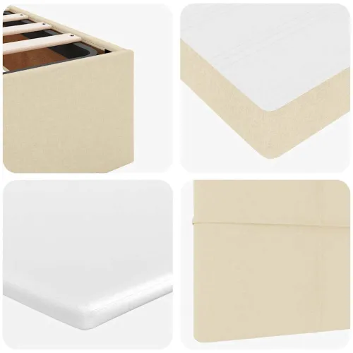 otoman okvir kreveta s madraca krem 80x200cm od tkanine - Krema 80 x 200 cm Blok s kvadratima Krema Cijena