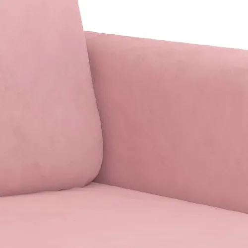 3-dijelni set sofa ružičasti baršunasti - Ružičasta s jastučićima i tabureom Cijena