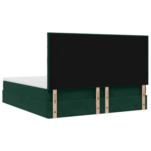 Okvir kreveta s madracima tamnozeleni 160x200cm baršunasti - Tamnozelena 160 x 200 cm Blok s kvadratima Tamnozelena Cijena