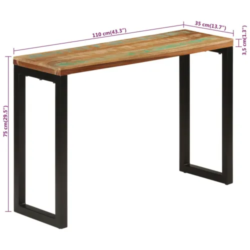 Konzolni stol 110 x 35 x 75 cm od masivnog obnovljenog drva - 1 110 cm masivno obnovljeno drvo Cijena