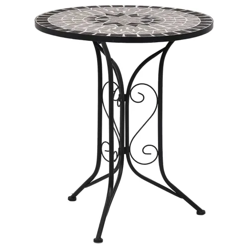 Bistro stolić s mozaikom sivi 60 cm keramički - Siva Cijena