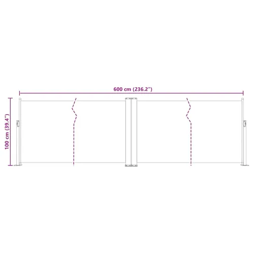 Uvlačiva bočna tenda 100 x 600 cm plava - Plava 100 x 600 cm Cijena
