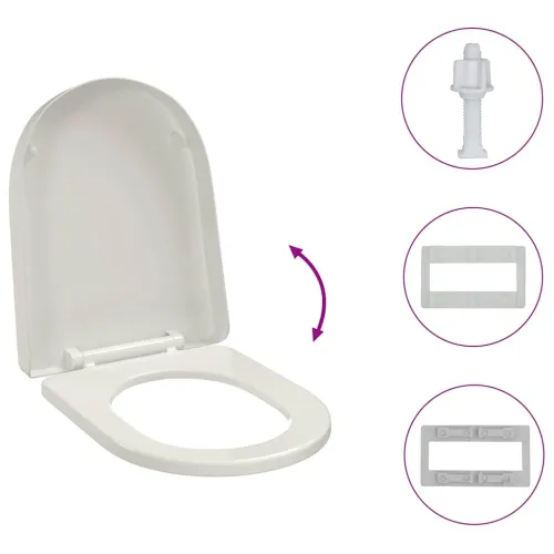 Daska za wc - Toaletna daska s mekim zatvaranjem bijela četvrtasta - Četvrtasto Cijena