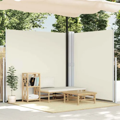 Uvlačiva dvostruka bočna tenda za terasu 170 x 600 cm krem - Krema 170 x 600 cm Cijena