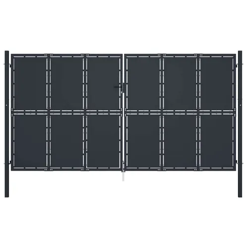 Dvorišna vrata - Vrtna vrata Čelik 400x175 cm Antracit - 400 x 175 cm Cijena