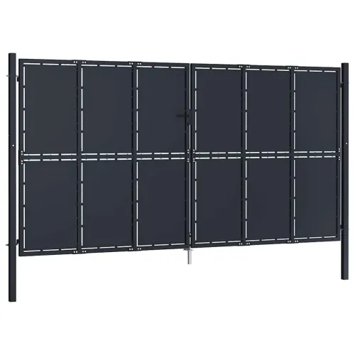 Dvorišna vrata - Vrtna vrata Čelik 400x200 cm Antracit - 400 x 200 cm Cijena