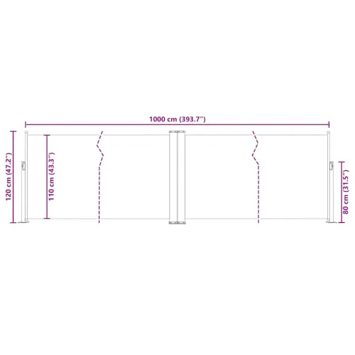 Uvlačiva bočna tenda 120 x 1000 cm crvena - Crvena 117 x 1000 cm Cijena