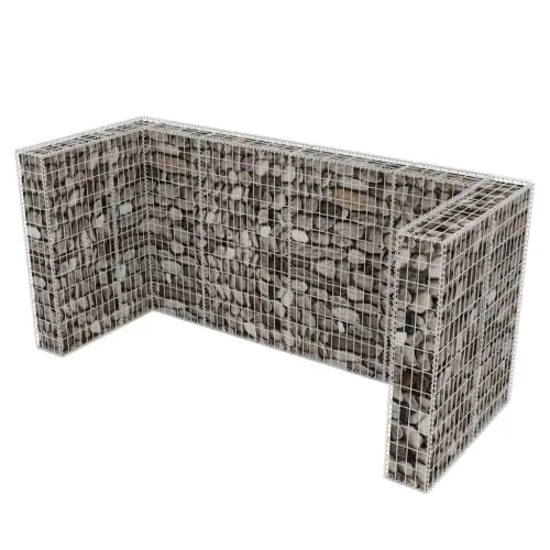 Gabionska ograda za tri kante za otpad od čelika 250x100x120 cm - 250 x 100 x 120 cm Cijena