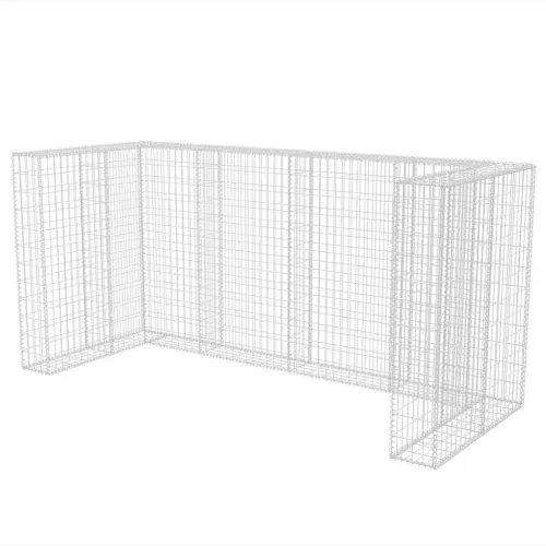 Gabionska ograda za tri kante za otpad od čelika 250x100x120 cm  - 250 x 100 x 120 cm 1 Cijena