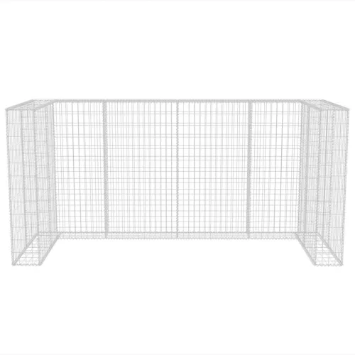 Gabionska ograda za tri kante za otpad od čelika 250x100x120 cm - 250 x 100 x 120 cm Cijena