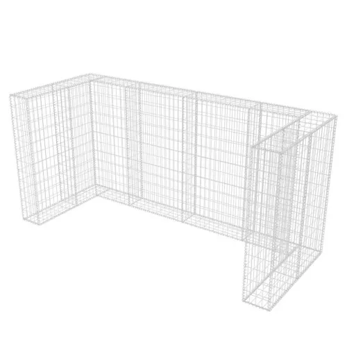 Gabionska ograda za tri kante za otpad od čelika 250x100x120 cm - 250 x 100 x 120 cm Cijena