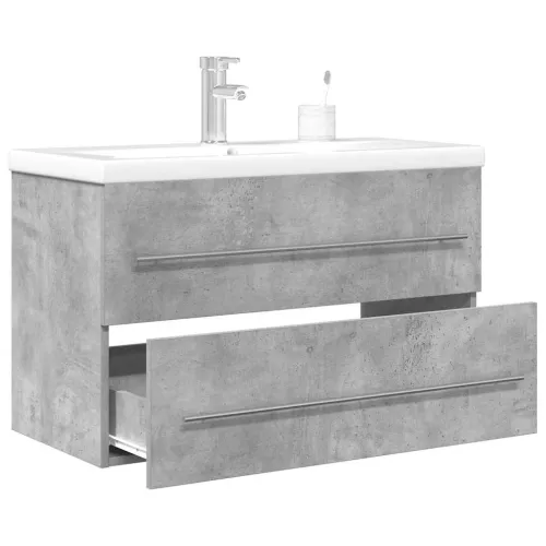 2-dijelni set kupaonskog namještaja siva boja betona drveni - Beton siva 80 x 38.5 x 48 cm Sa slavinom 1 Cijena