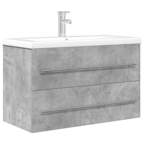 2-dijelni set kupaonskog namještaja siva boja betona drveni - Beton siva 80 x 38.5 x 48 cm Sa slavinom 1 Cijena