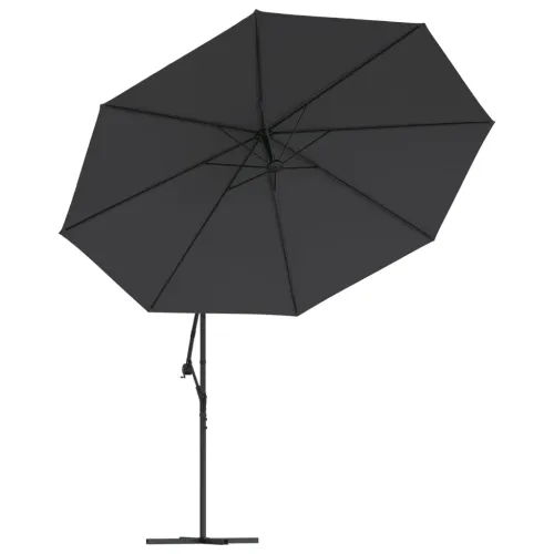 Konzolni vrtni suncobran s čeličnim stupom 350 cm crni - Crna Cijena