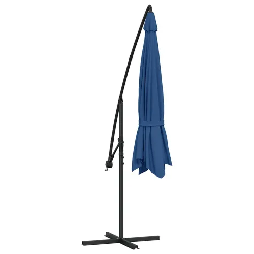 Konzolni vrtni suncobran s čeličnim stupom 350 cm plavi - Plava Cijena