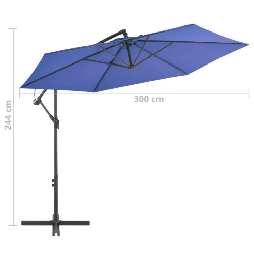 Konzolni vrtni suncobran s aluminijskim stupom 300 cm plavi - Plava Cijena