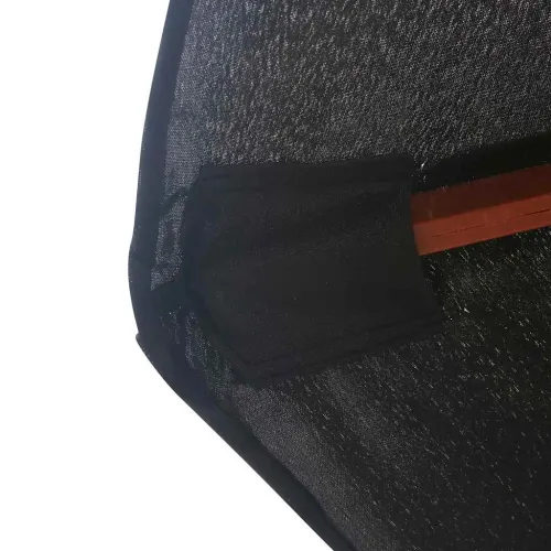 Vrtni suncobran s drvenom šipkom 350 cm crni - Crna Cijena