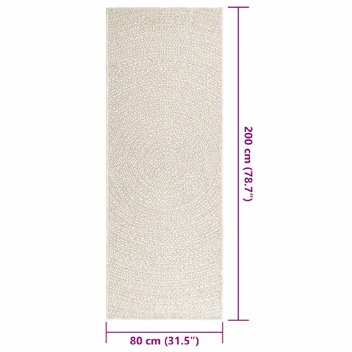 Tepih ZIZUR 80 x 200 cm s izgledom jute unutarnji i vanjski - Krema 80 x 200 cm Okruglo Cijena