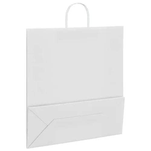 Papirnate vrećice 250 kom s ručkama bijele 45x17x48 cm - Bijela 45 x 17 x 48 cm 250 Cijena