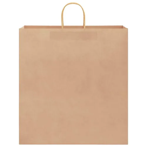 Papirnate vrećice 250 kom s ručkama smeđe 45x17x48 cm - Smeđa 45 x 17 x 48 cm 250 Cijena