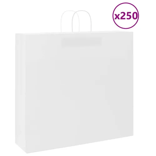 Papirnate vrećice 250 kom s ručkama bijele 54x15x49 cm - Bijela 54 x 15 x 49 cm 250 Cijena