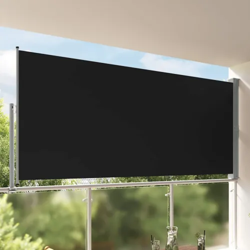 Uvlačiva bočna tenda za terasu 160 x 300 cm crna - Crna 160 x 300 cm Cijena