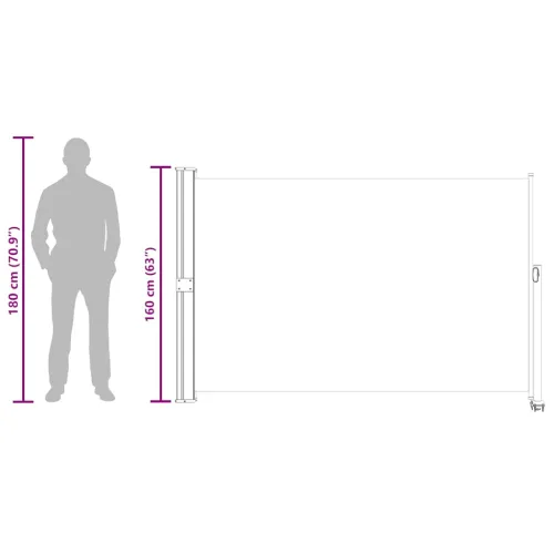Uvlačiva bočna tenda za terasu 160 x 300 cm crna - Crna 160 x 300 cm Cijena