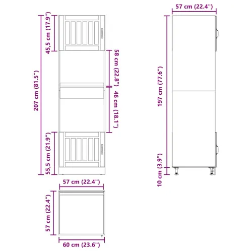 Ormarići za pećnicu 2 kom “Lucca” hrast sonoma, inženjersko drvo - sonoma hrast 1 1x ormarić za pećnicu 60 cm širok 207 cm visok Cijena