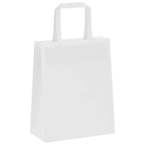 Papirnate vrećice 250 kom s ručkama bijele 18x8x22 cm - Bijela 18 x 8 x 22 cm 250 Cijena