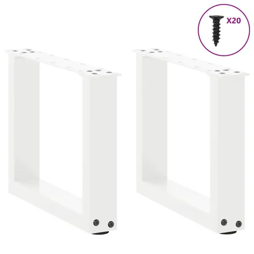 Noge za klub stolić U-oblik 2 kom Bijele 40 x (30-31) cm Čelik - Bijela 40 x (30-31) cm 2 Cijena