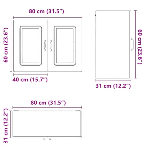 Kuhinjski zidni ormarić Kalmar bijeli konstruirano drvo - Bijela 1 1x zidni ormarić (2 vrata) 80 cm širok 60 cm visok 1 Cijena