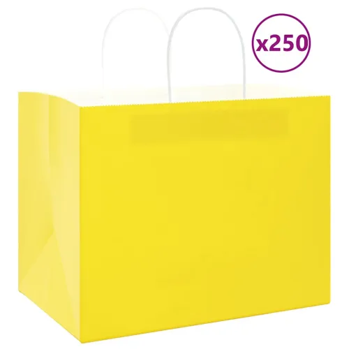 Papirnate vrećice 250 kom s ručkama žute 32x22x24 cm - Žuta 32 x 22 x 24 cm 250 Cijena
