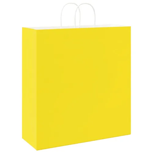 Papirnate vrećice 250 kom s ručkama žute 45x17x48 cm - Žuta 45 x 17 x 48 cm 250 Cijena
