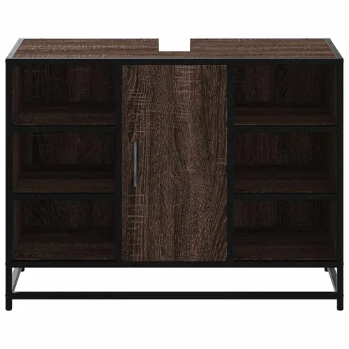Kupaonski ormarić za Lavabo - Umivaonik boja hrasta 80x33x60 cm drveni - Smeđi hrast Cijena