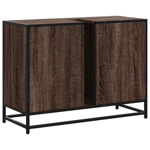 Kupaonski ormarić za Lavabo - Umivaonik boja hrasta 80x33x60 cm drveni - Smeđi hrast Cijena