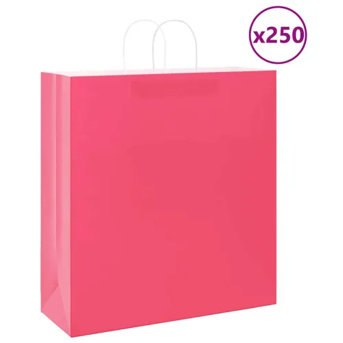 Papirnate vrećice 250 kom s ručkama ružičaste 45x17x48 cm - Ružičasta 45 x 17 x 48 cm 250 Cijena