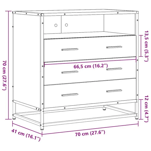 Ormar s ladicama sonoma hrast 70x41x70 cm konstruirano drvo - sonoma hrast 1 Cijena
