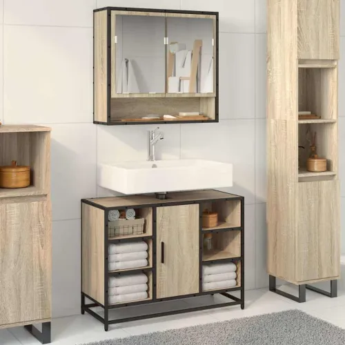 Ormarić za Lavabo - Umivaonik u kupaonici, hrast Sonoma, 80x33x60 cm, inženjerski drvo - Sonoma hrast Cijena
