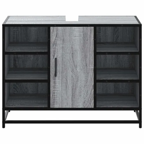 Kupaonski ormarić za Lavabo - Umivaonik boja hrasta 80x33x60 cm drveni - Sivi hrast sonoma Cijena